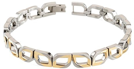 Boccia Damen Armband Silber/Gold Titan 20cm