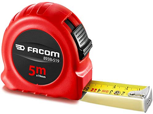 FACOM 893B.519PB FAC30990 Mètre à Ruban Double Face boitier ABS 5m x 19mm-893B, 5 m