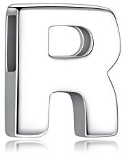 Candyfancy Buchstaben Silber 925 Anhänger Halskette Personalisierte A-Z (Anhänger Buchstabe R)