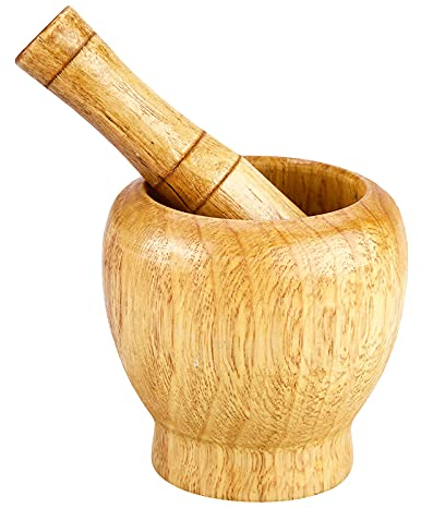 Juego de mortero y mortero, manual de la cocina Manual Ajo de madera Especias de jengibre Mortero Juego de mortero Grinder Bowl Grinder.