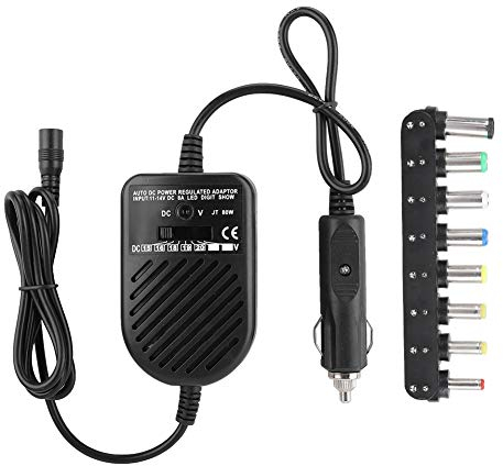 ASHATA 80W 15-24V Universal Laptop Charger, Universal Laptop Power Adapter, Home/Car Use with 8 Types Fast Charging DC Head