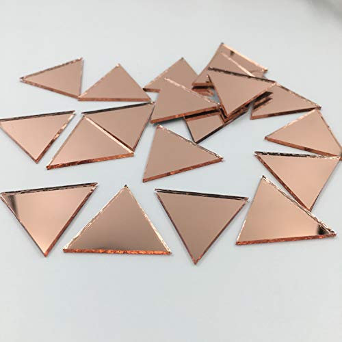 Spiegel-Mosaikfliesen, dreieckig, 2,5 cm, Roségold, 100 Stück