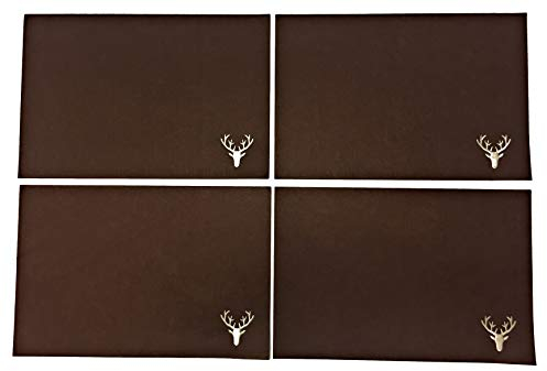 Handwerk Gilde Tischset aus Filz Platzset 4er Set mit Hirsch braun rechteckig 45x35 cm