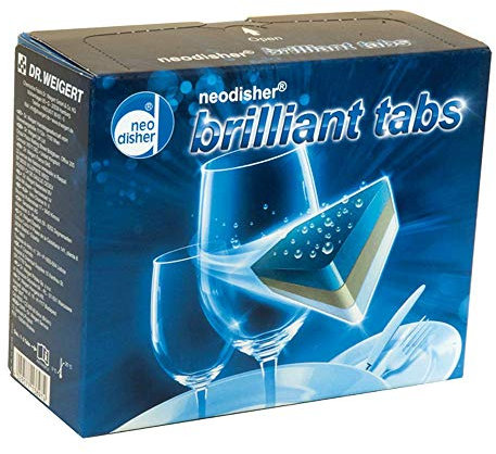 Spülmaschinentabs Dr. Weigert neodisher brilliant tabs - 60 Tabs à 20 g, Zum Einsatz in gewerblichen Spülmaschinen und Haushaltsgeschirrspülern, 1 Packung=1,2 kg
