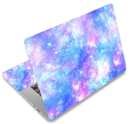 Laptop Skin Sticker Decal,12 13 13.3 14 15 15.4 15.6 inch Laptop Vinyl Skin Sticker Cover Art Protector Notebook PC (Free 2 Wrist Pad), Decorative Waterproof Removable,Romantic Starry Night Sky