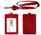 HYCOPROT Porta Badge Pelle PU con 1 Finestra ID e 1 Slot Per Carte ID Badge Portabiglietti con Retrattile Bobina Clip e Moschettone d'Identità Per Studenti d'Affari in Ufficio (rosso, Verticale)