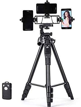 NCRD Tripod Kit with Universal Smartphone Clamp,Extended Arm,Portable Horizontal Tripod With Adjustable Ball Head for Video Recording,Live Streaming and Photography
