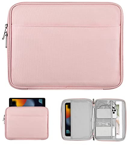 TiMOVO 9-11 Étui de Tablette pour iPad 11 Pouces A16 2025, iPad 10e Gén. 10,9, iPad 10,2, iPad Air 11/Air 5e/4e Gén. 10,9, Galaxy Tab A9+/A9 Plus 11, Étui de Transport avec Poche, Rose