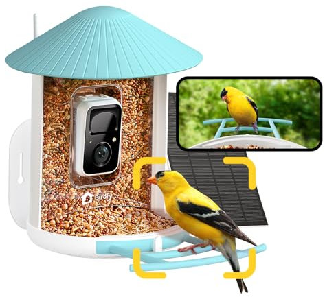 NETVUE Birdfy -Smart Bird Feeder with Camera, Auto-Record & Save Bird Videos, Push Motion Notification, Bird Watching Camera with Clear Night Vision, Bird Box Camera Wireless, Blue
