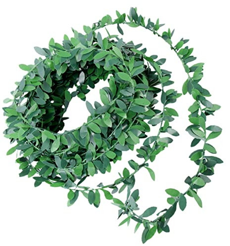 VALICLUD 7.5m Green Leaves Artificial Garland Vine for Diy Headbands Wedding Party Home Decoration Versatile Simulated Foliage for Floral Arrangements and Crafts