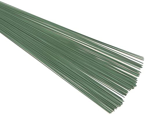 Floralcraft Green Lacquered Florist Stub Wire/Stem Wire - 24 SWG (0.56mm) x 10 - 50 Wires, Ideal For DYI Craft Floral Arrangements