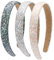 Loneedy Harte Haarreife, Glitzer-Pailletten für Kinder, breite gepolsterte Haarbänder, modisch, niedliches tägliches Accessoire für Mädchen und Damen, Schwarz und Grau und Beige, 3 Stück