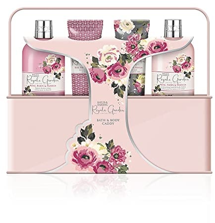 Baylis & Harding Royale Garden Rose Poppy & Vanilla Luxury Bath & Body Caddy Gift Set (Pack of 1) - Vegan Friendly