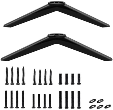 Table Top TV Base Stand Legs for TCL Roku Tvs 32in 40in 43in 49in 50in 55in, Hole- Free Wall Drilling for TCL TV Legs Replacement 32S321 40S325 43S303 50S425 55S525 with Install Kits Easy to Install