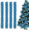 Ghirlanda Albero di Natale, 4PCS Festoni Natalizi, 2M Festoni Albero di Natale, Ghirlanda Orpelli Natalizia, Ghirlanda Natalizia per Albero Natalizie Decorazioni Casa Interno Esterni (azzurro)