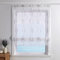 ESLIR Raffrollo Weiß Raffgardine mit Klettband Gardinen Küche Transparent Bändchenrollo Voile Bestickt Landhausstil Grau BxH 120x140cm 1 Stück