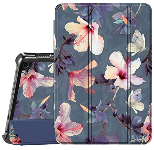 FINTIE Slim Custodia per Amazon Fire HD 8 / Fire HD 8 Plus (12ª generazione, 2024/2022 / 10ª gen, 2020) - Sottile Leggero Cover Protettiva Case, con Auto Funzione Sonno/Sveglia, (Z-Blooming Hibiscus)