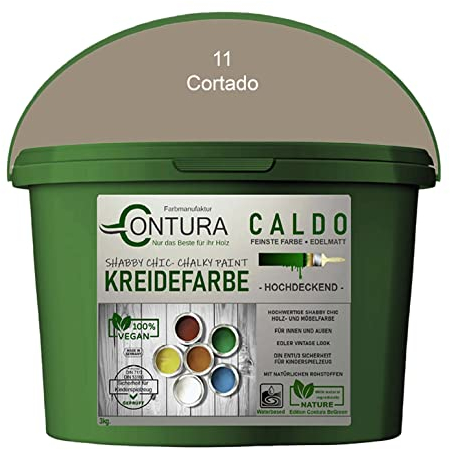 Contura BeGreen 3Kg. Kreidefarbe Shabby XL-Paintbox Chic Möbellack Lack Möbel Farbe Holzlack Natur (11 Cortado)