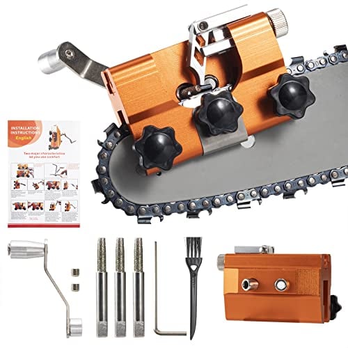 Affila Catena Motosega,Affilacatene per motosega,YUENGJGI Affilatore Catena Motosega kit per tutti i tipi di motoseghe elettriche Con 3 Pietre Affilate