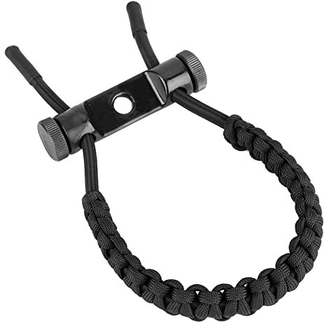 RiToEasysports Élingue Universelle de Poignet d'arc, équipement Réglable de Tir à l'arc de Corde de Poignet de Corde de Poignet de Tir à l'arc composé (Noir)