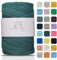 Makromecity, Cotton Macrame Cord 2mm x 195 Yards (590 feet) 2mm Recycled Cotton Crochet Yarn for Macrame Art & Crafts for Wall Hangings, Bags, Underplate, Rug (25 Colors Available) (Forest Green)