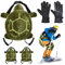 Lewtemi Schildkröten-Polster, Schutzausrüstung für Skaten, Snowboarden, niedliches Schildkröten-Kniepolster, 3D-Schildkrötenkissen, Winter, winddicht, warm, Schneehandschuhe für Erwachsene, Skifahren,