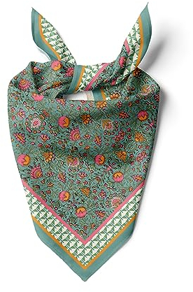 dscarf Baumwolle Halstuch 60cm x 60cm Square Klein Unisex Stirnband Schal Bandana Hals Kopftuch Atmungsaktiv (Blühendes Design 8)