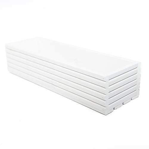 BOGATECO Jardinera de madera | Jardinera | Maceta 64 x 20 x 14,5 cm | Maceta para el hogar jardín balcón terraza | Maceta con inserto de plástico | impregnada | Blanco