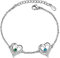 lorajewel Personalisiertes Damenarmband mit Geburtsstein Name Herz-Armband Silber Geschenk für Muttertag Valentinstag Weihnachten (silber-2 name)