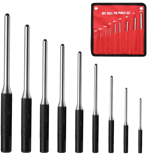 9pcs 1/16 - 5/16 Pin Punch Set with Storage Pouch