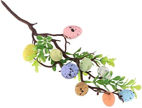 Garneck 2 STK Osterei-stecklinge Zweig Der Gefälschten Eierstiele Kuchen Verzieren Osterparty Ei Ostersprays Mini-vase Osterkuchen Topper Ostern Bunte Vase Styropor Draussen Pflanze