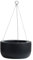 Nouvage Large 30cm Hanging Plant Pot - Fibrestone with Stainless Steel Hanging Rods - Black - Indoor and Outdoor Extra Large Hanging Planters