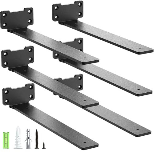 Yeabett 6 supporti per scaffali, 30 cm, carico pesante, 75 kg, colore: nero