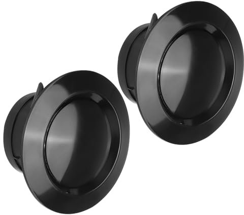PATIKIL 4 Tondo Griglia di Ventilazione, 2pz Griglia Scarico Soffitto Regolabile in ABS per Aria Parete Diffusore Aria per Casa Soggiorno Cucina Ufficio Condotto Ventilazione Riga, Nero