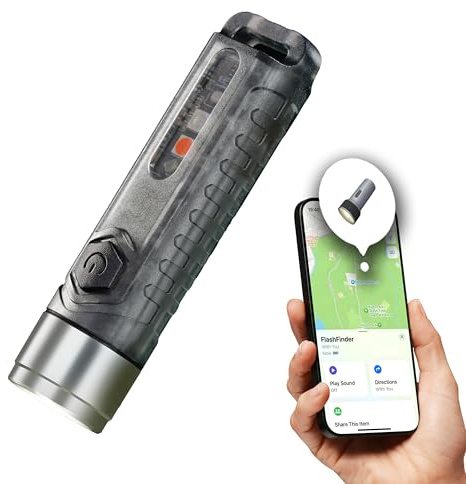 FlashFinder Key Finder, Apple Find My Compatible, 2-in-1 Keychain Flashlight + Item Finder, USB-C Rechargeable Battery, Stealth Design, Dual-Color Alarm Light, Find My Keys, Find Keys, Keychain Light