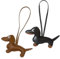 GXGM Dackel Schlüsselanhänger - PU Dachshund Süße Welpe Hundetasche Anhänger, Geschenke Für Handtasche Rucksack Dekoration Schmuck (2 Farben)