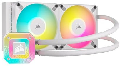 Corsair iCUE H100i Elite CAPELLIX XT Liquid CPU Cooler - Two AF120 RGB Elite Fans - 240mm Radiator - Intel® LGA 1700, 1200, 115X, 2066, AMD® AM5, AM4 - Included iCUE Commander CORE - White (Renewed)