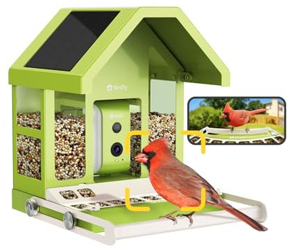 Birdfy Smart Bird Feeder Camera, Durable Metal Feeders: Auto-Identify & Notify, Capture Videos, Live Bird Watching Camera Wireless Outdoor, Solar Powered, Lifetime AI Included