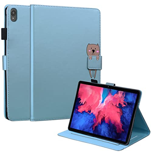Mldjomid Carcasa Funda Compatible con Lenovo Tab P11 TB-J606F TB-J606X/ Tab P11 Plus 11 Pulgadas 2021 PU Cuero Tablet Cover Fundas Protectora con Ranura para Tarjetas y Soporte Función, Azul
