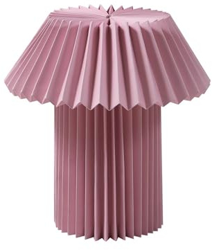 Lindby Tischlampe in rosa, Nachttischlampe | Tischleuchte E14, aus Papier, Karton für Wohnzimmer, Schlafzimmer