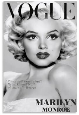 YAWRGJWRG Marilyn Monroe Poster, dekoratives ästhetisches Leinwandposter, Wandkunst, Dekor, Wohnzimmer, modernes Familienschlafzimmer, Musik-Filmposter, 30 x 45 cm, ungerahmter Stil