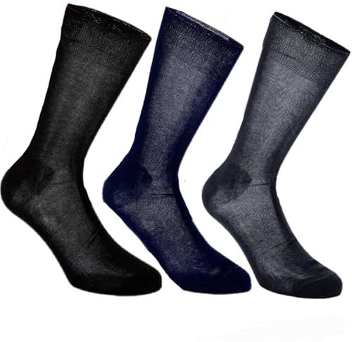 6 paia Calze Corte Uomo Cotone Filo di Scozia Elasticizzato altezza polpaccio Eleganti per Lavoro D'Ufficio, Calzini in Tessuto Fresco e Traspirante, Manifattura Made in Italy (43-46,6Paia Assortite)