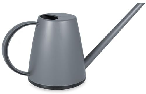 MESTO Lucky Stone Gießkanne (1 l Füllinhalt, Farbe Stone, extra große Einfüllöffnung, aus Kunststoff, für Haus und Garten, Blumenkanne, Giesskanne) 3181D