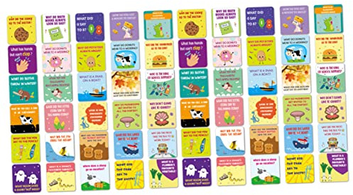 Gatuida 60pcs Children Lunchbox Notes and Joke Cards Set, Cartoon Questions Note Cards for Kids Lunch Boxes, Birthday Party Favors and Kids Games