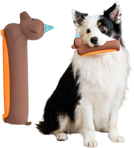 Culinavog Hundespielzeug, 1 Stück Latex-Spielzeug für Hunde, Einfach zu reinigen, Weiches Latex Sound Toys für Interaktives Spiel, Klein Hundespielzeug für Mittlere Kleine Hunde (Braun, 21 × 9.5 cm)