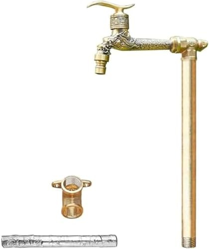 Colonne d'eau verticale for jardin extérieur - Robinet en laiton antigel à montage au sol(Brass,100cm/39in)