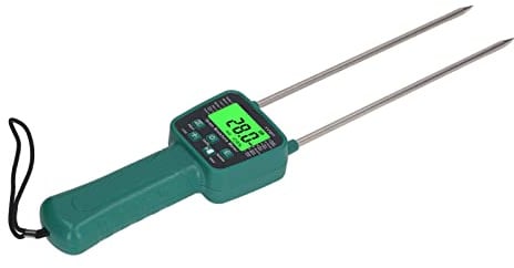 UPALDHOU Misuratore Di Umidità Per Fieno Con Trasmissione Vocale, Display LCD Digitale Tester Per Foraggio Grano Soia, Sonda Portatile Per Agricoltura Intelligente Misura 14 Colture Tra Cui Mais