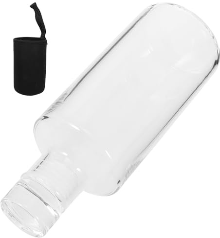 KAJNBN Bouteille Vide Réutilisable avec Couvercle Portable 300ml en Verre Borosilicate pour Usage Quotidien et Événements