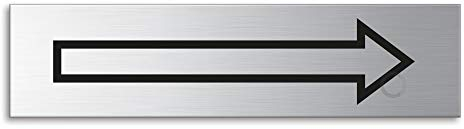 Plaque de Porte - Direction/Flèche | Signalétique en Acier inox brossé 160 x 40 mm No.10174
