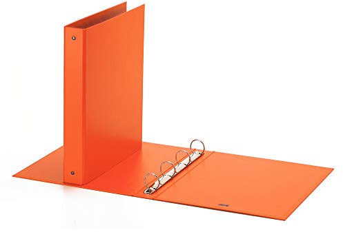 Favorit Raccoglitore in Cartone Neon, 22 x 30 cm, 4 Anelli Tondi, Diametro 30 mm, Arancio Fluo